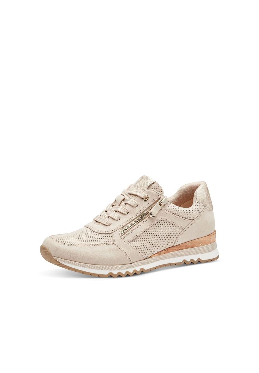 Beige Komfort-Sneaker aus Kunstleder