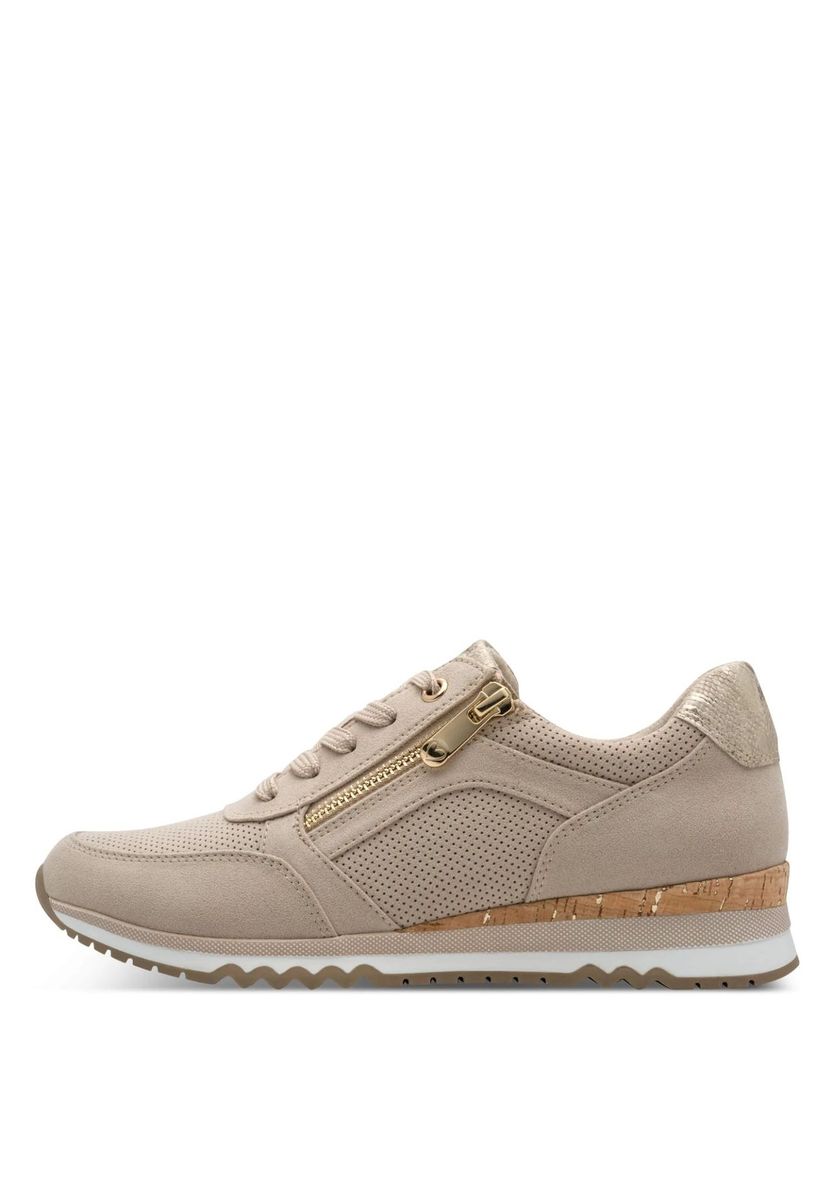 Beige Komfort-Sneaker aus Kunstleder