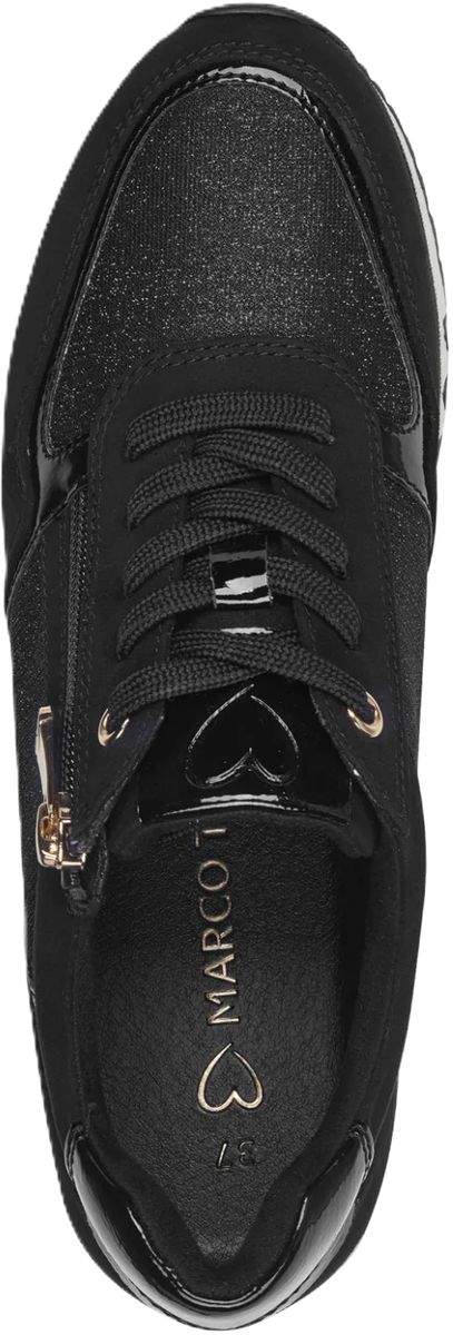Moderner schwarzer Sneaker mit Reißverschlussdetail