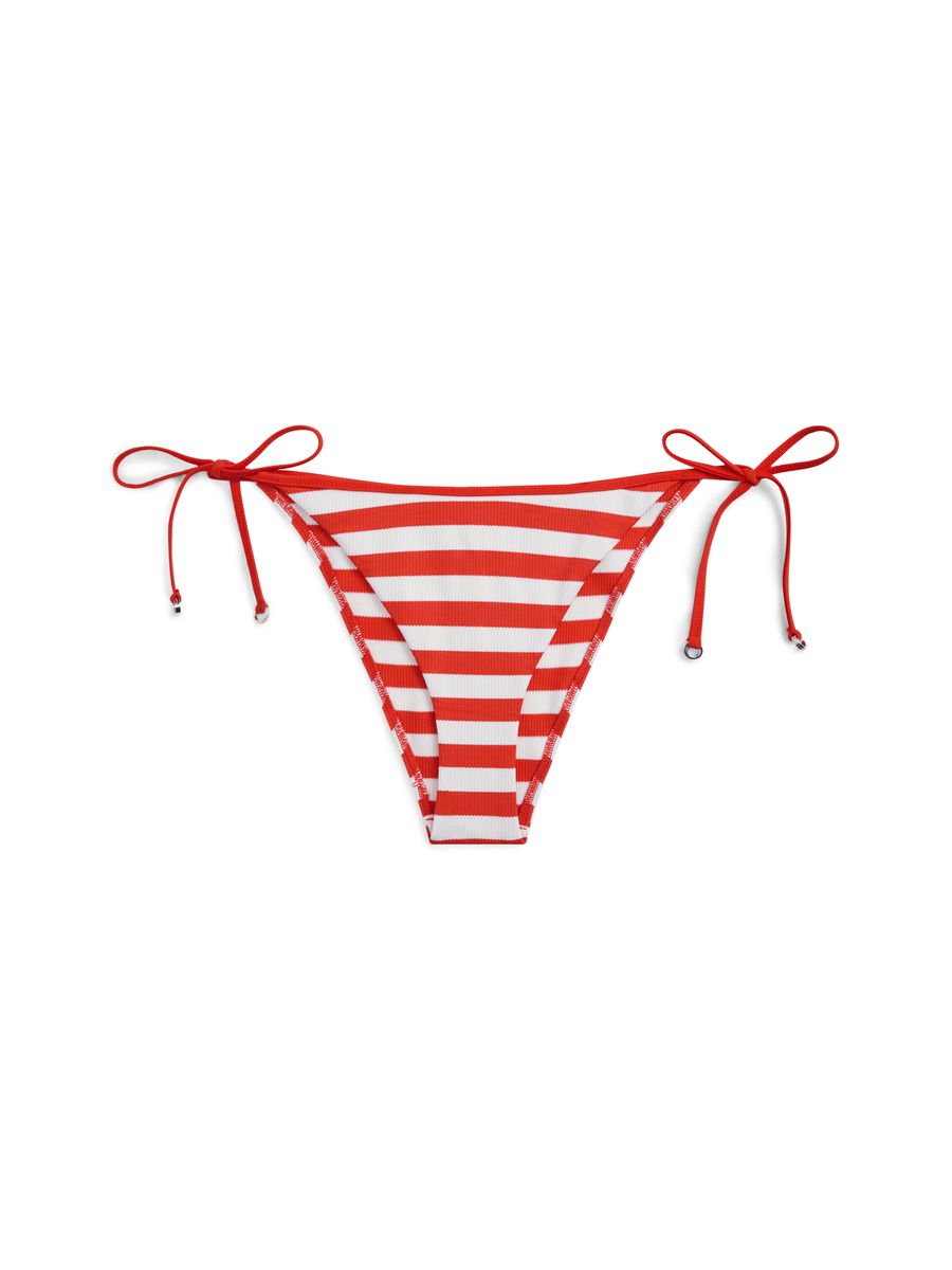 Gestreifter Bikini-Slip mit seitlicher Schnürung