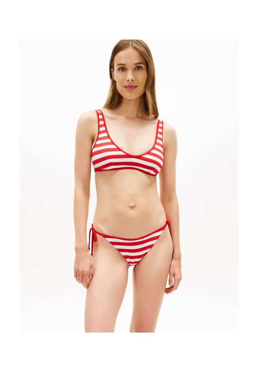 Gestreiftes Bustier-Bikini-Oberteil