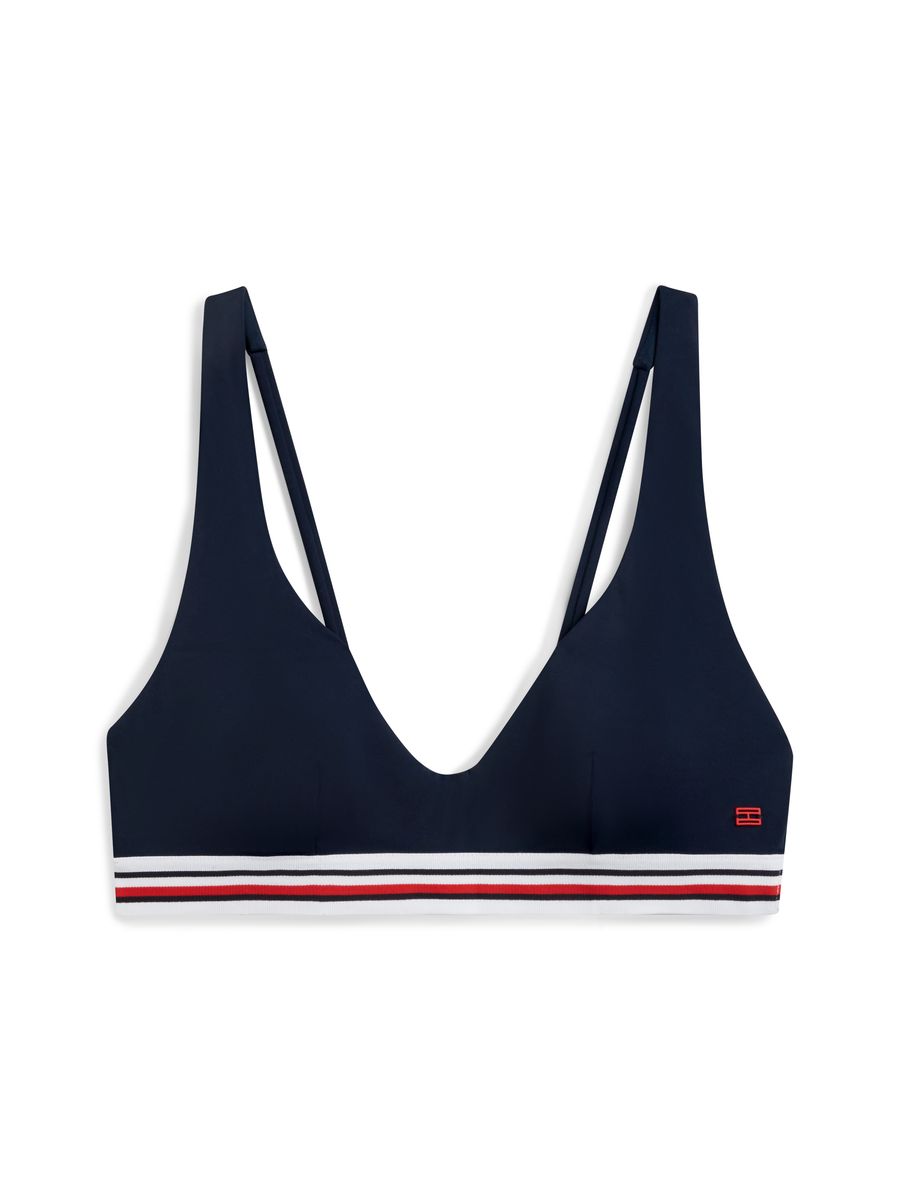 Sportliches V-Ausschnitt Bikini-Top