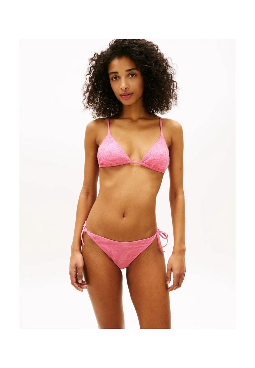 Strukturierte Bikinihose mit seitlicher Schnürung