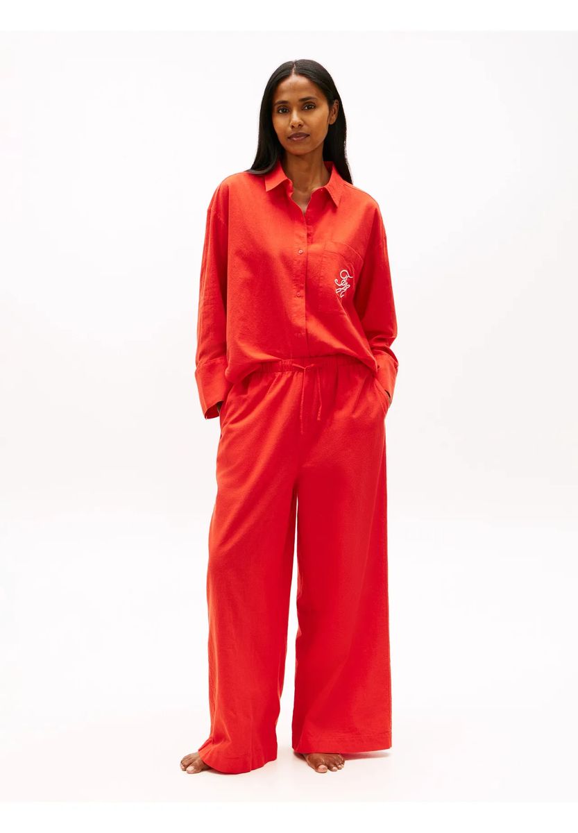 Loungewear-Hose mit weitem Bein