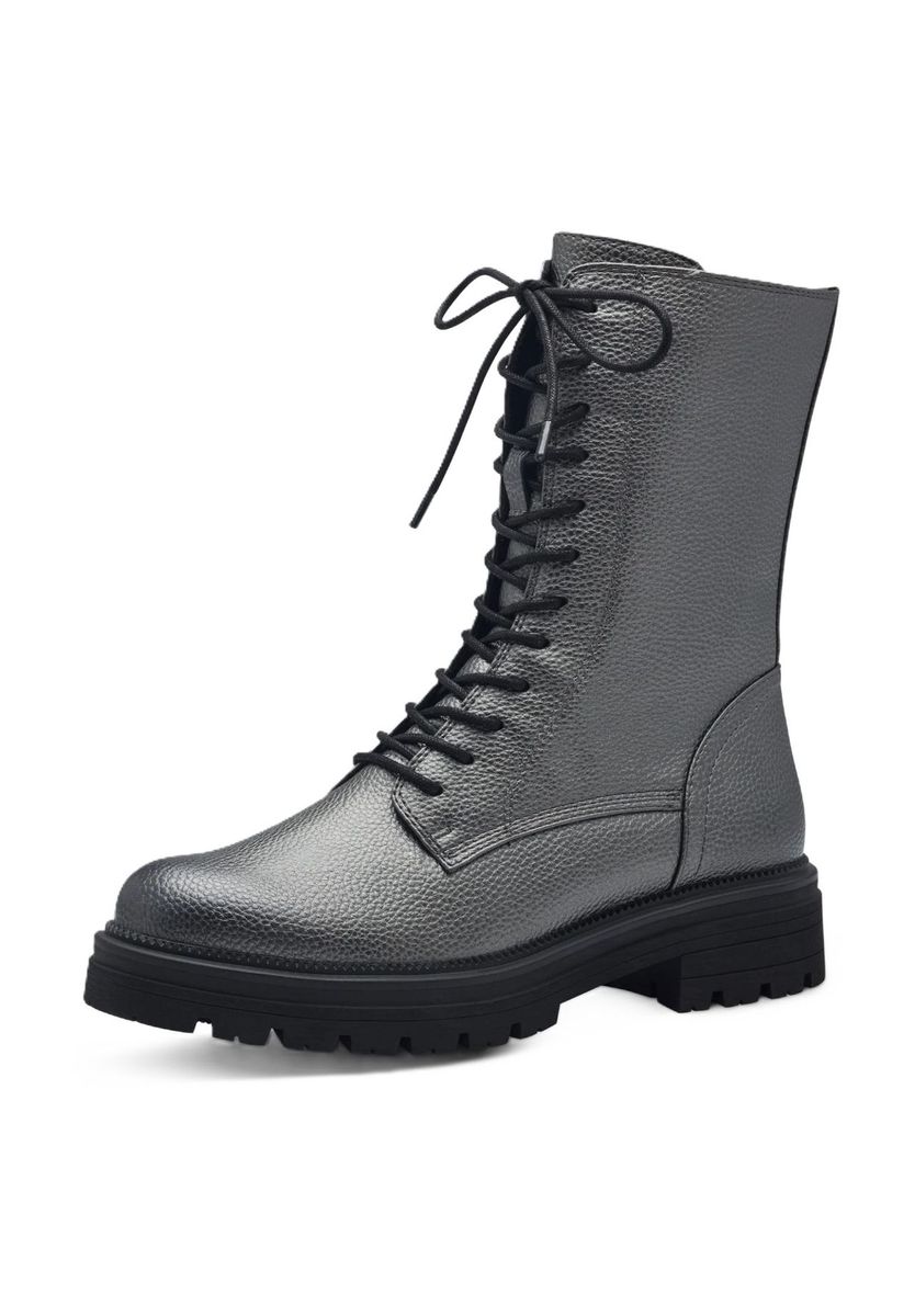 Metallische Schnür-Kampfstiefel