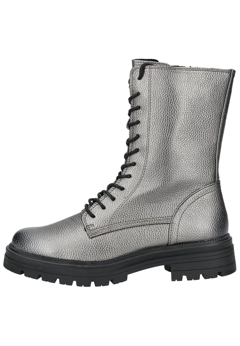 Metallische Schnür-Kampfstiefel