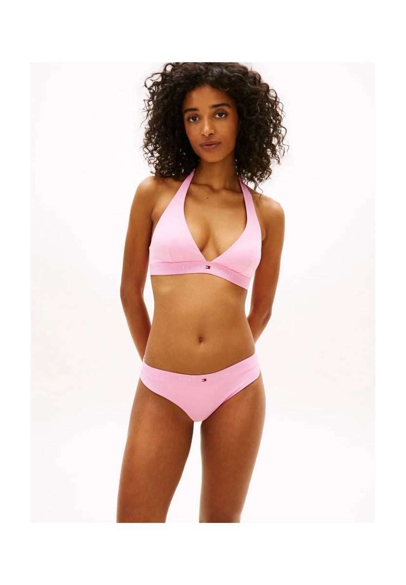 Bikinihose mit elastischem Logo-Bund