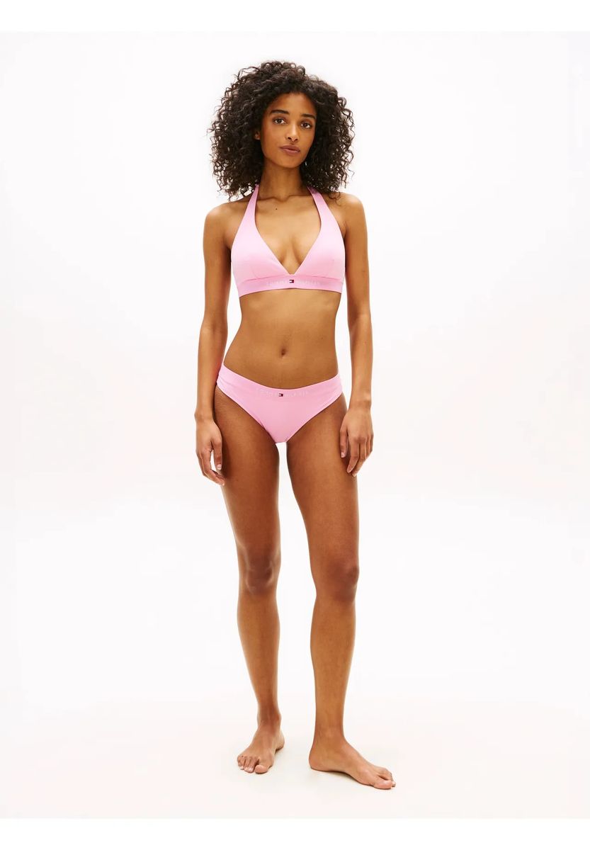 Bikinihose mit elastischem Logo-Bund