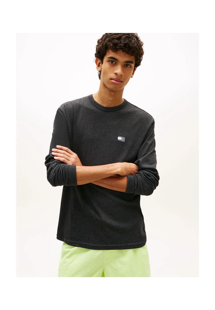 Klassisches Langarmshirt mit Logo-Badge