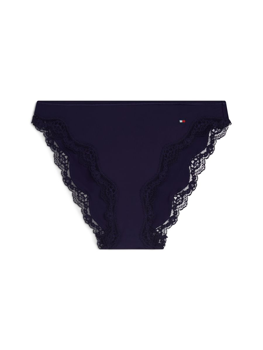 Mikrofaser-Slip mit Spitzenbesatz
