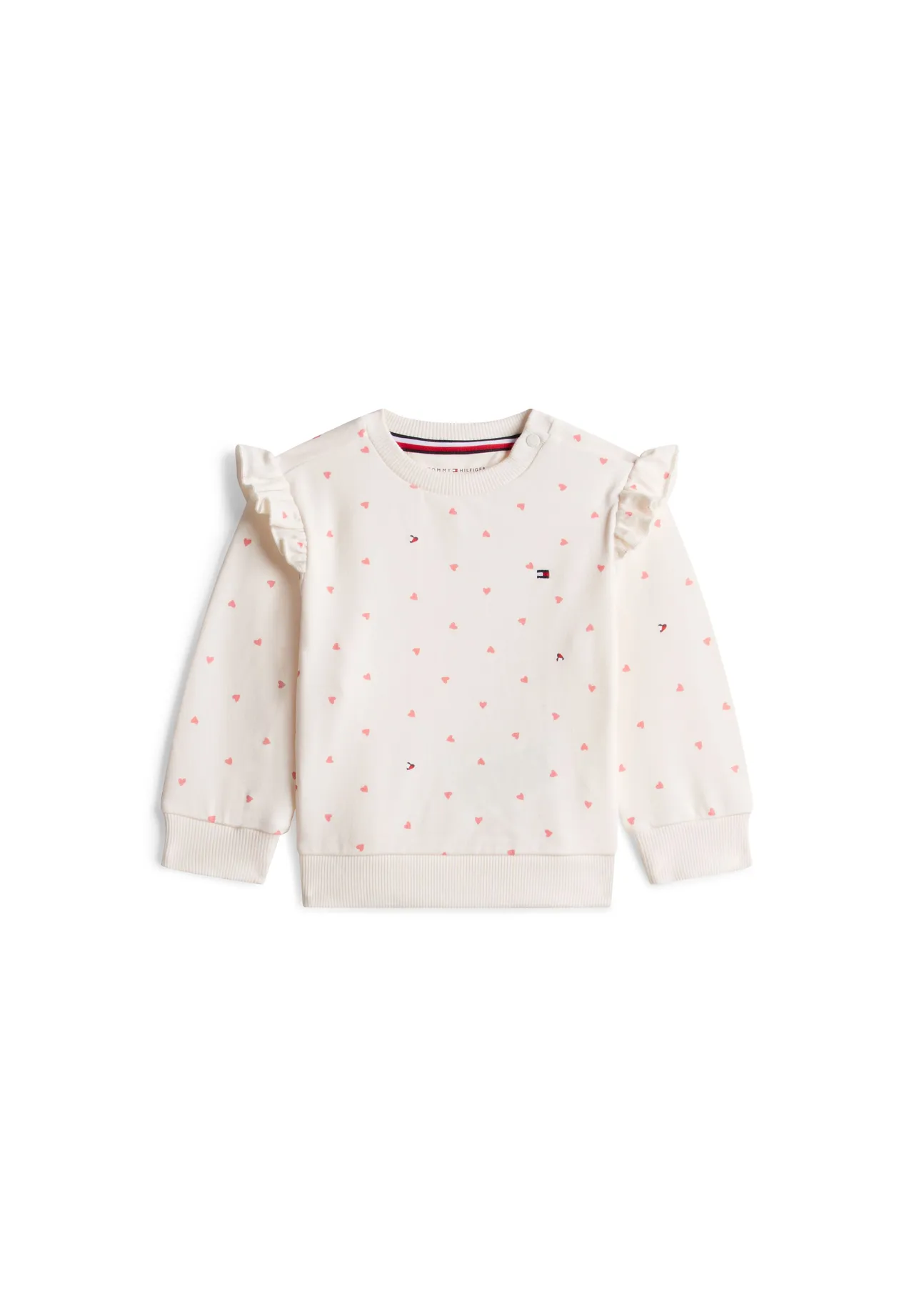 Sweatshirt mit Herzmuster und Rüschen