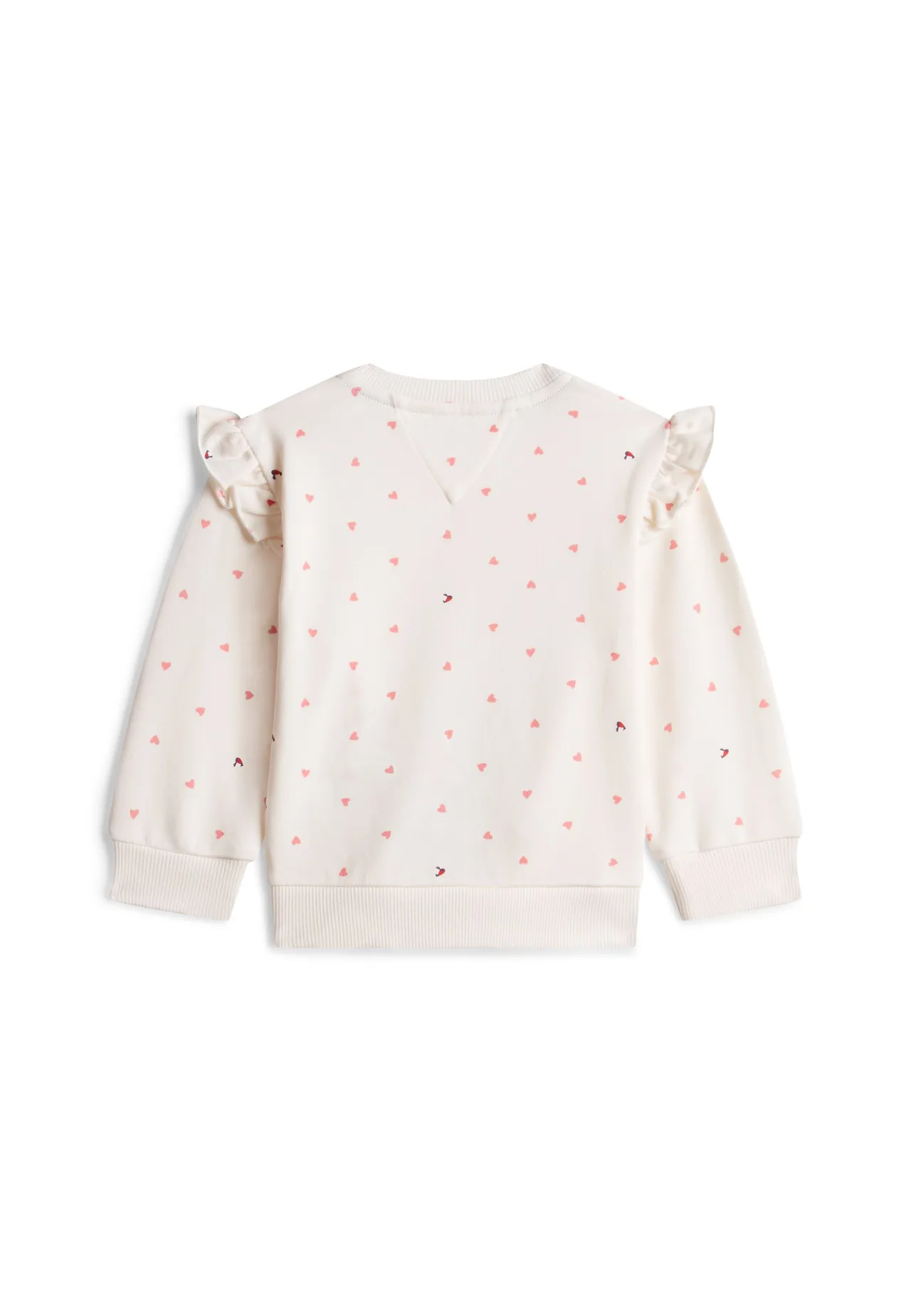 Sweatshirt mit Herzmuster und Rüschen