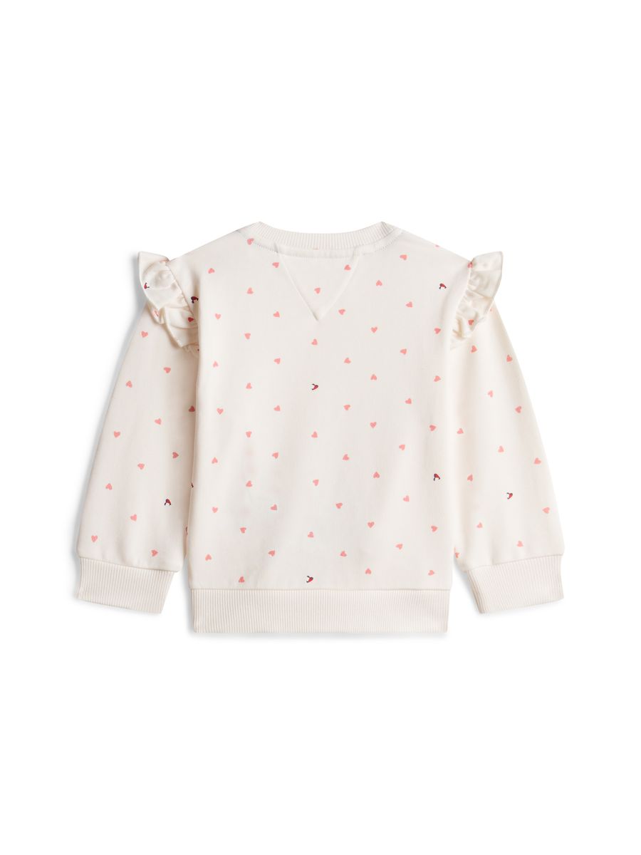 Sweatshirt mit Herzmuster und Rüschen
