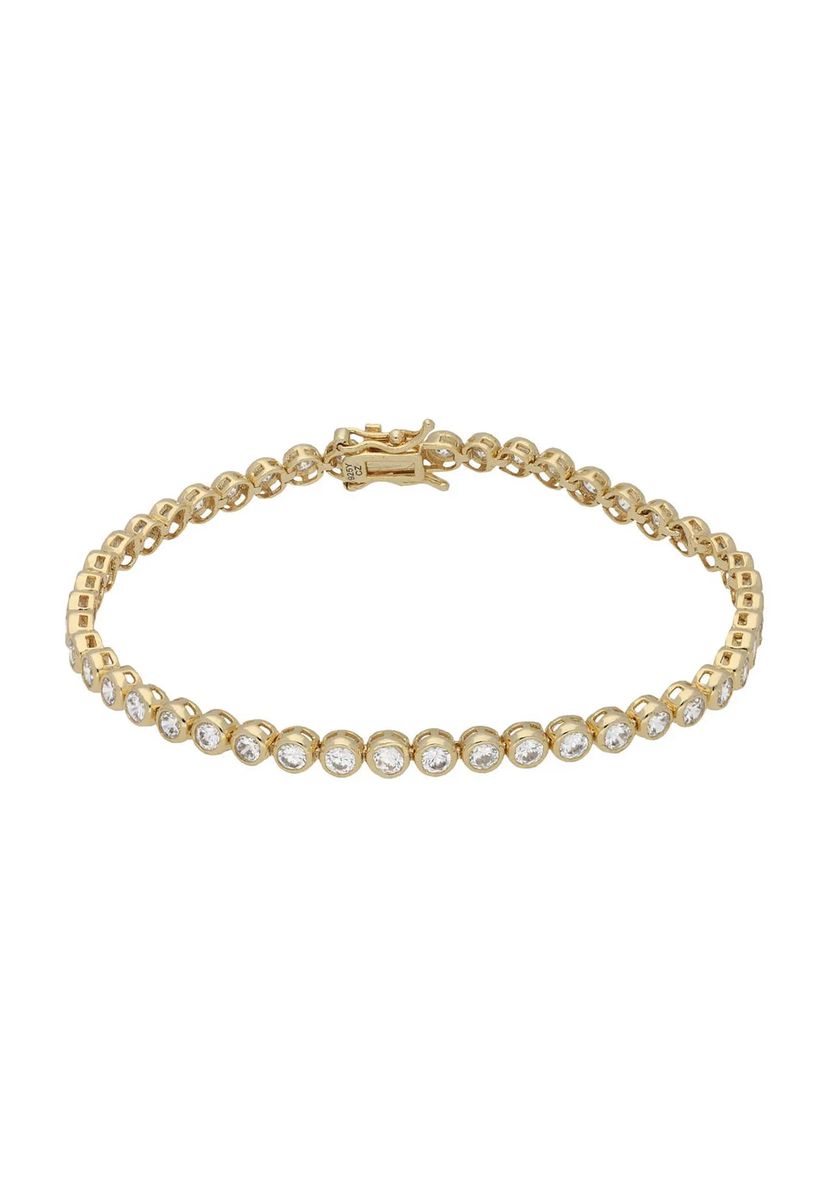 Klassisches Tennisarmband mit Zargenfassung