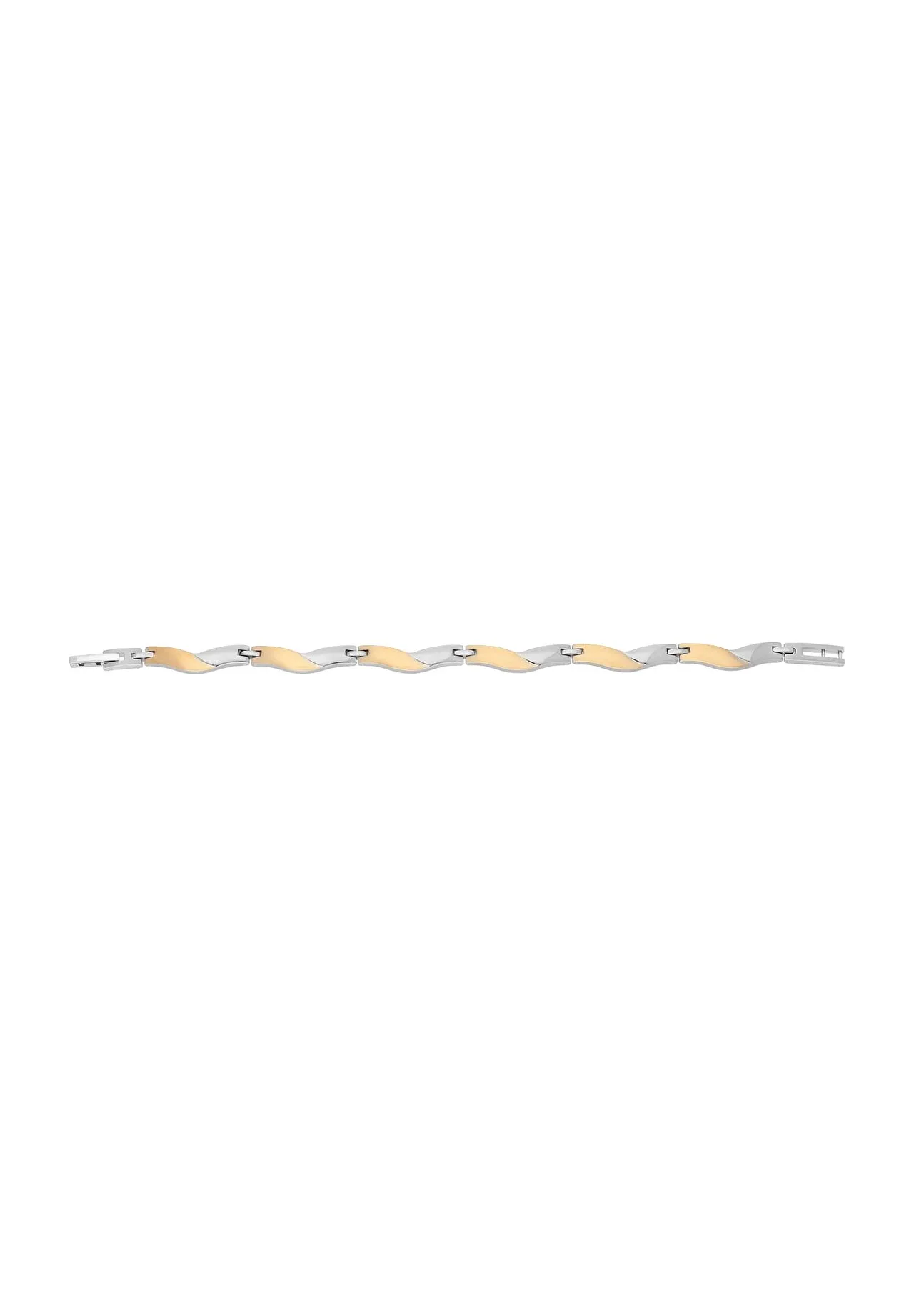 Elegantes Bicolor Gliederarmband in Wellenform