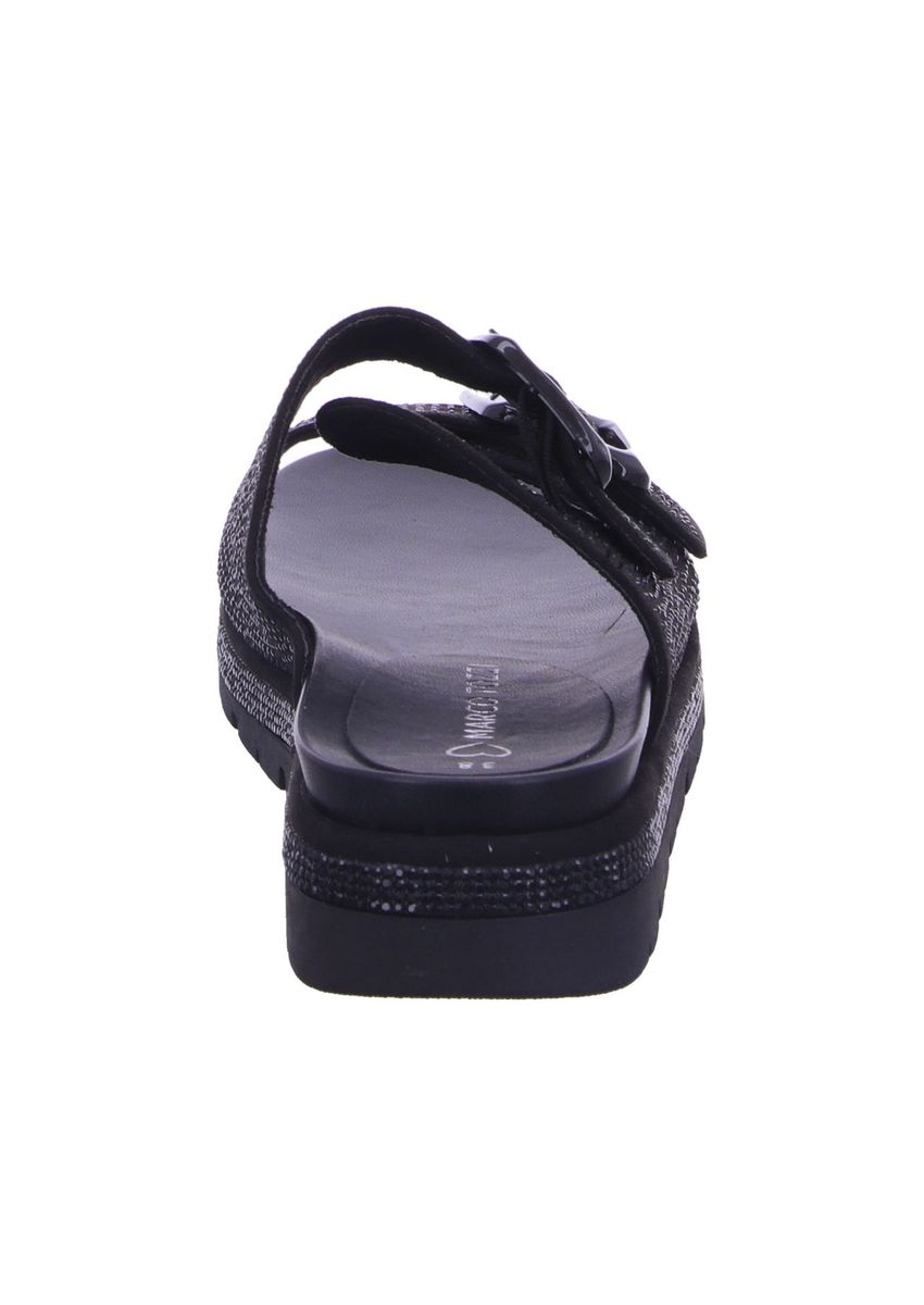 Strassbesetzte Pantoletten mit doppelter Schnalle