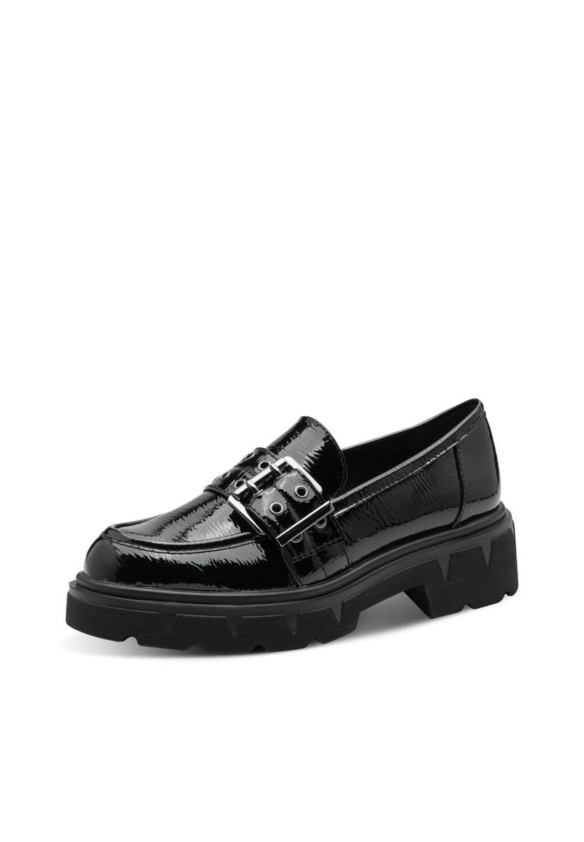 Schwarzer Lackleder Loafer mit Schnalle