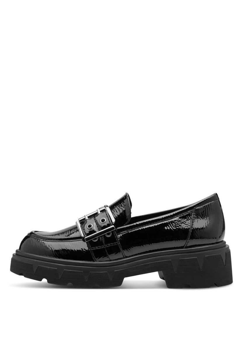 Schwarzer Lackleder Loafer mit Schnalle