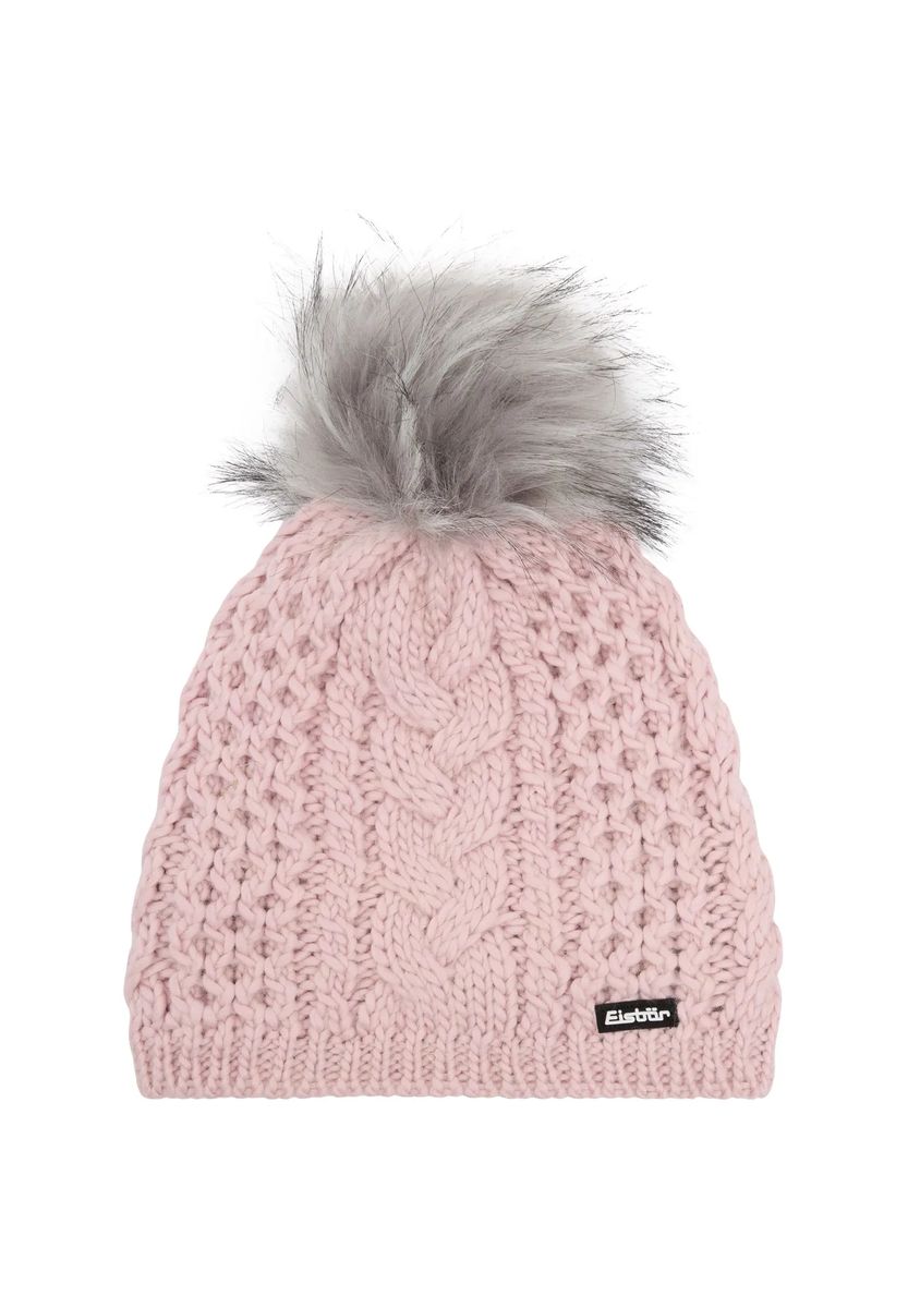 Zopfstrickmütze mit Bommel