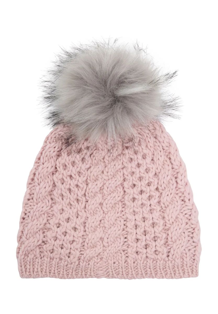 Zopfstrickmütze mit Bommel