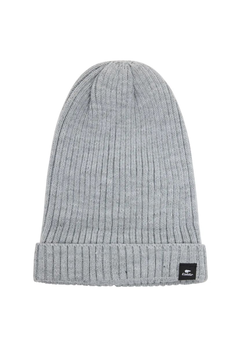 Klassische Rippstrick-Beanie mit Umschlag