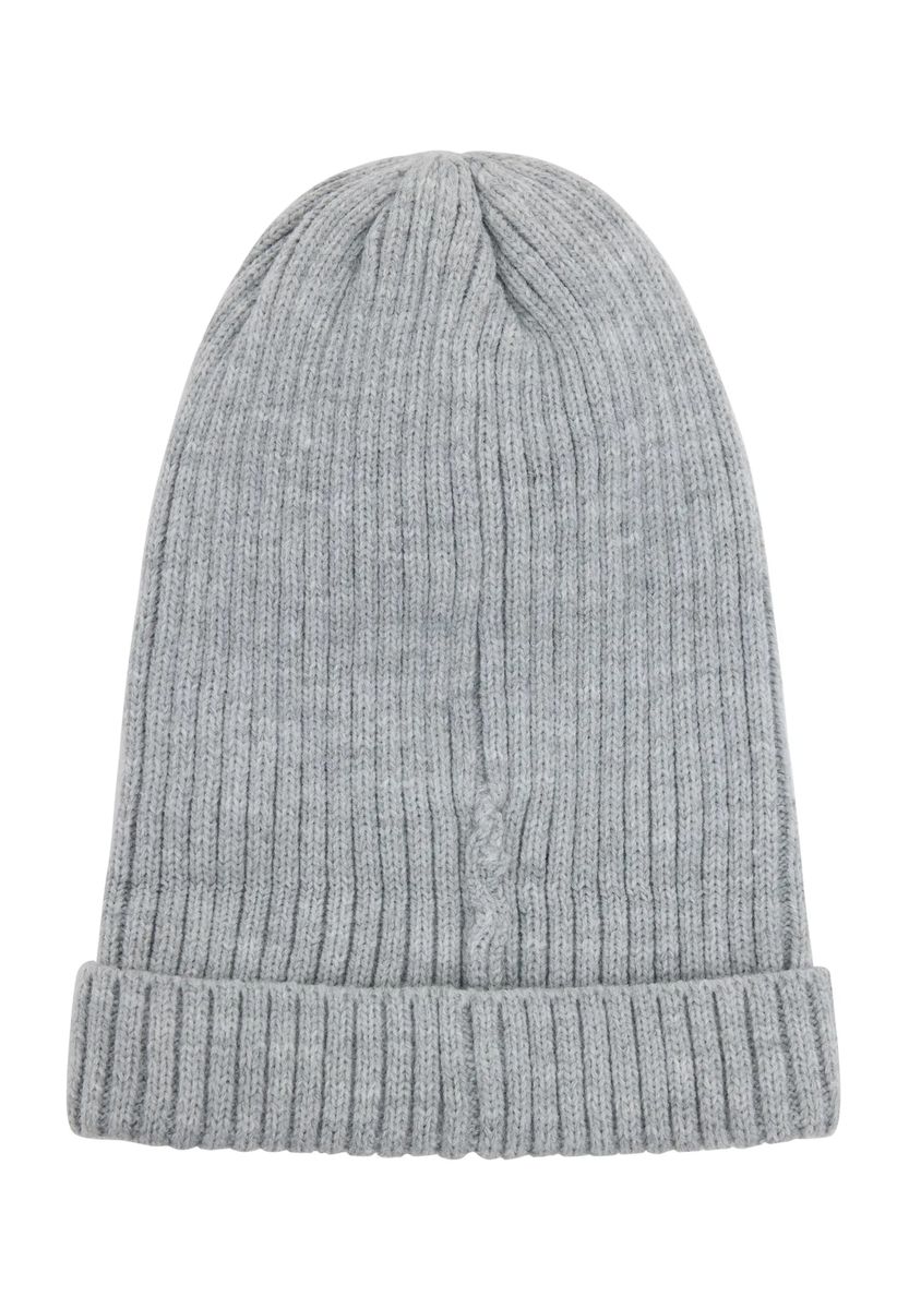 Klassische Rippstrick-Beanie mit Umschlag