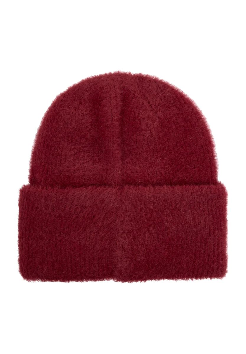 Flauschige Beanie mit Umschlag
