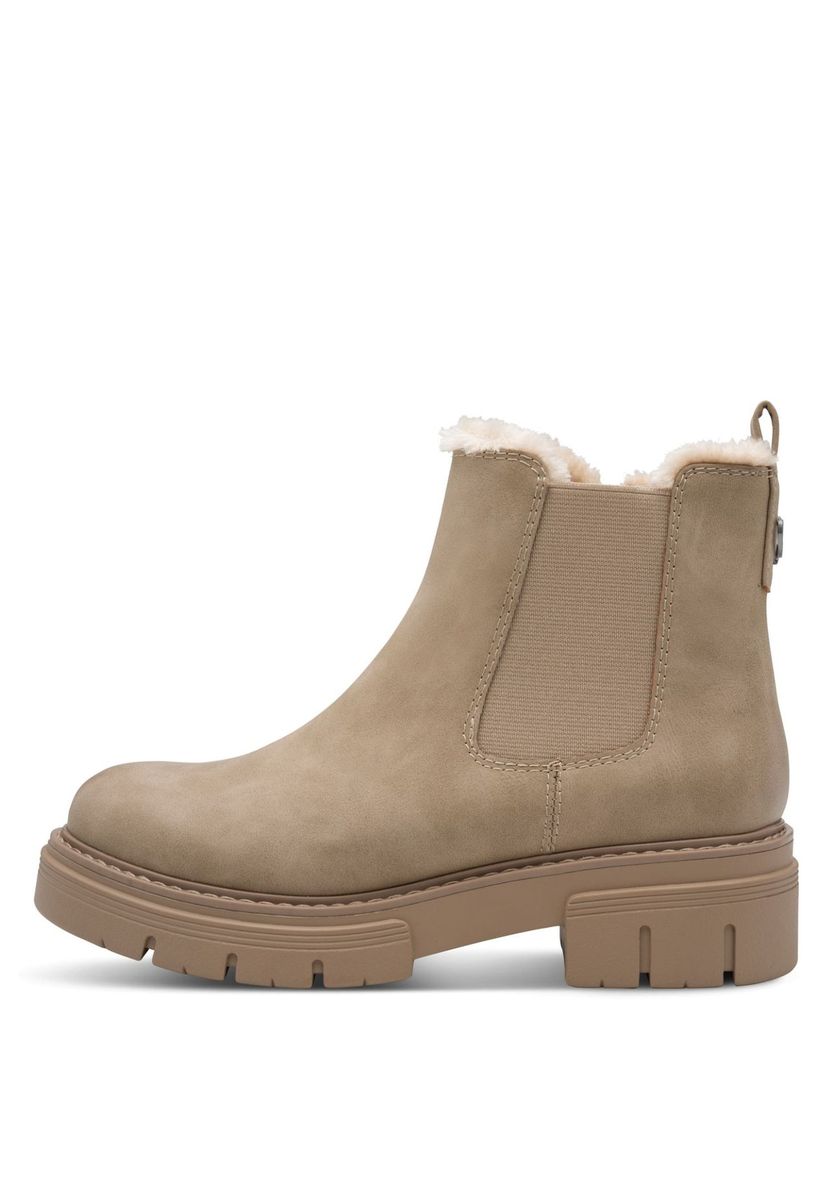 Beige Winter Chelsea Boots mit Fell