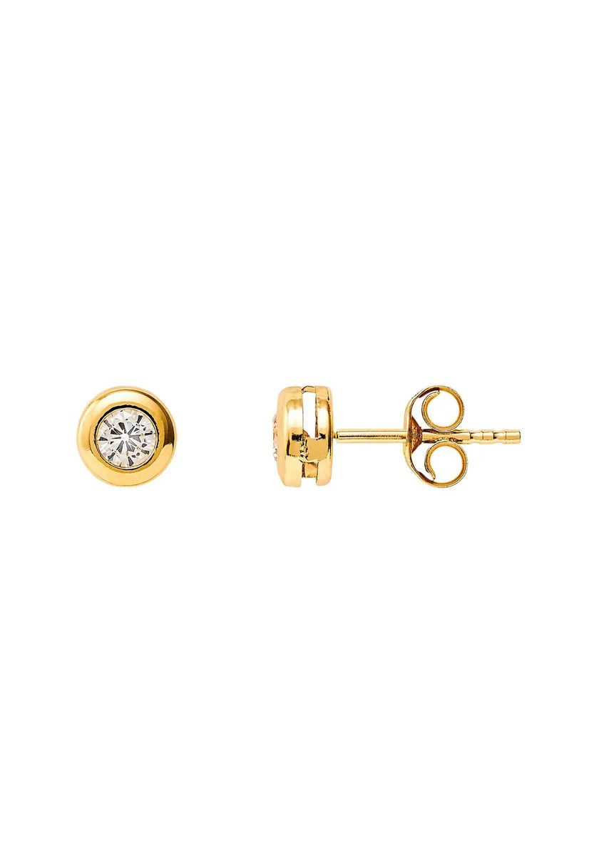 Funkelnde Gold-Ohrstecker mit Zargenfassung