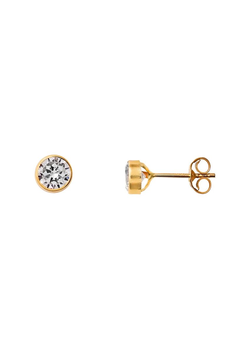 Minimalistische Zirkonia-Ohrstecker mit Zargenfassung