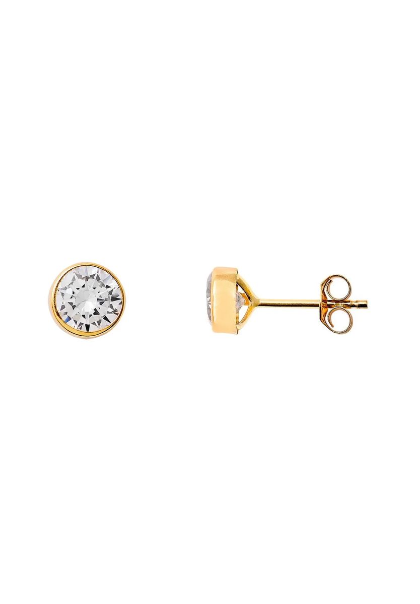 Klassische Zirkonia Gold Ohrstecker