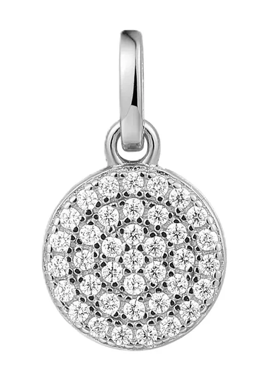 Eleganter runder Anhänger mit Pavé-Zirkonia