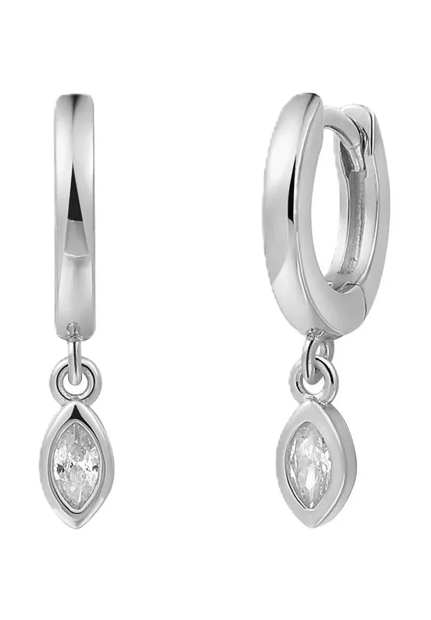 Elegante Creolen mit Marquise-Anhänger