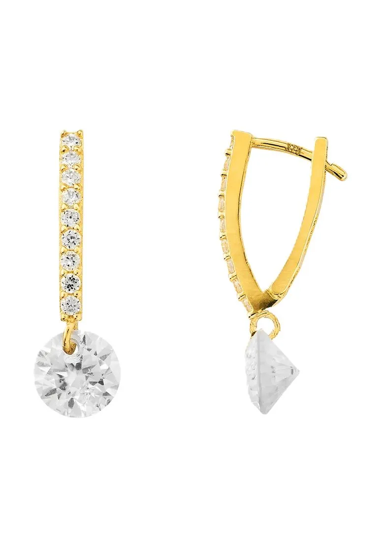 Elegante Creolen mit Zirkonia-Anhängern