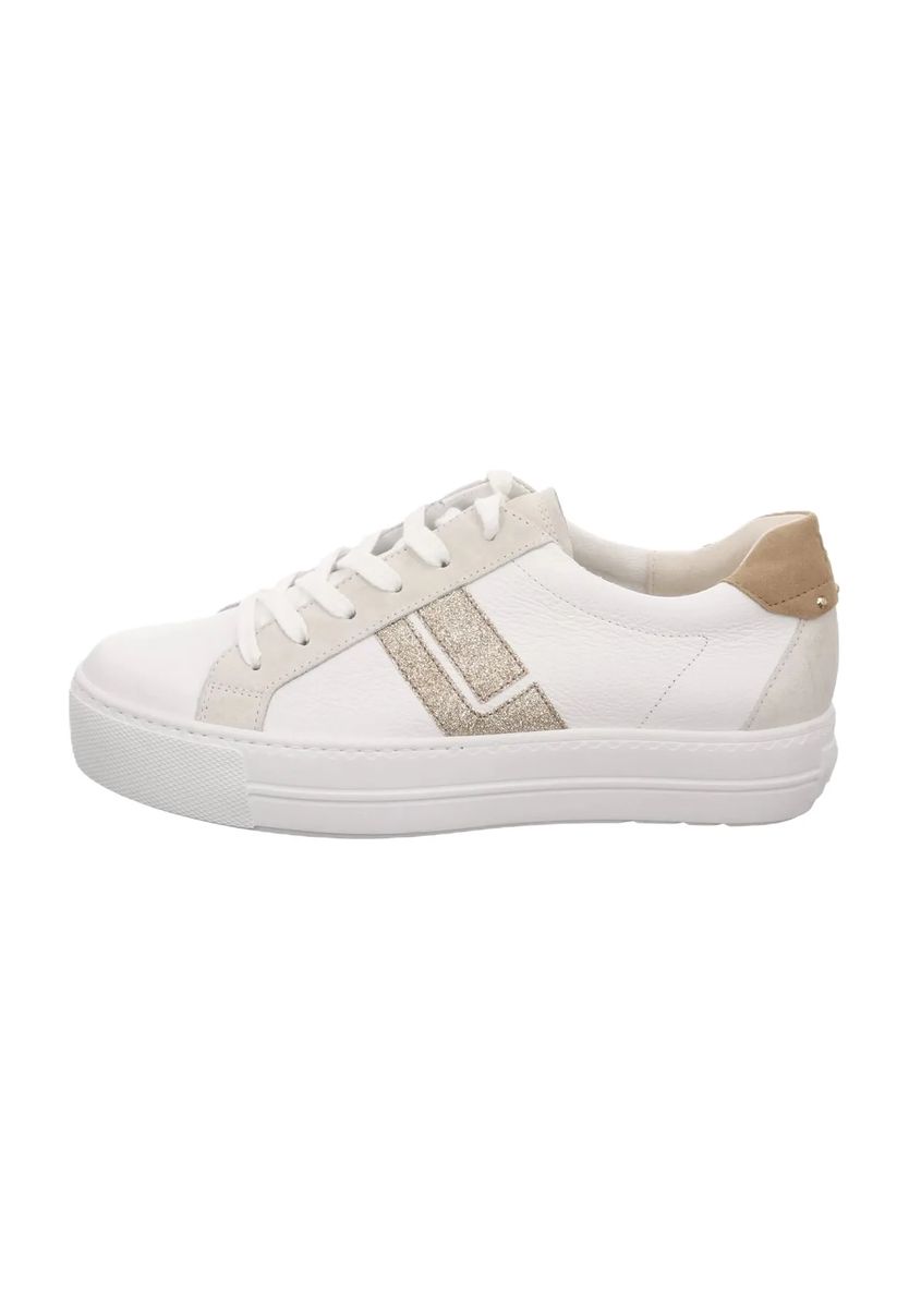Plateau-Sneaker mit glitzernden Seitenstreifen