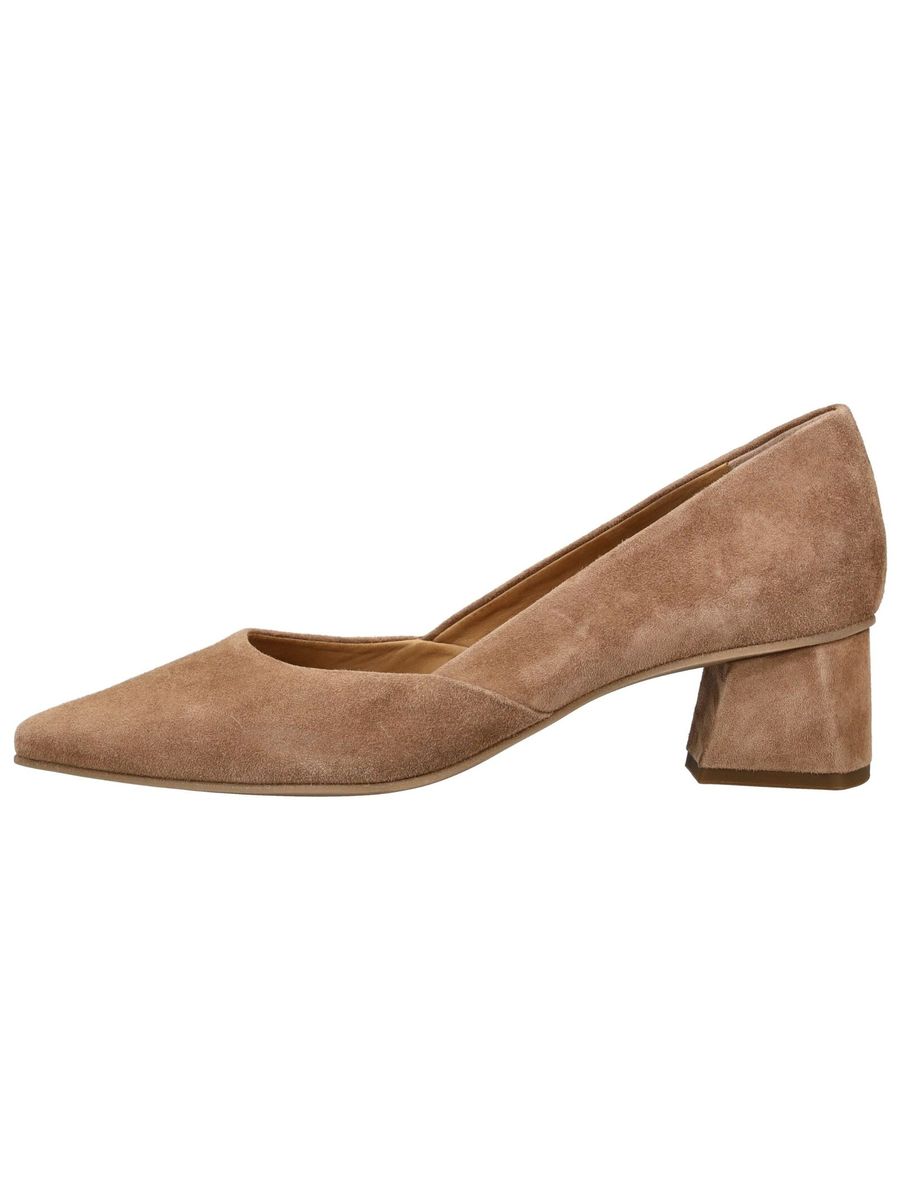 Spitze Velours-Pumps mit Blockabsatz