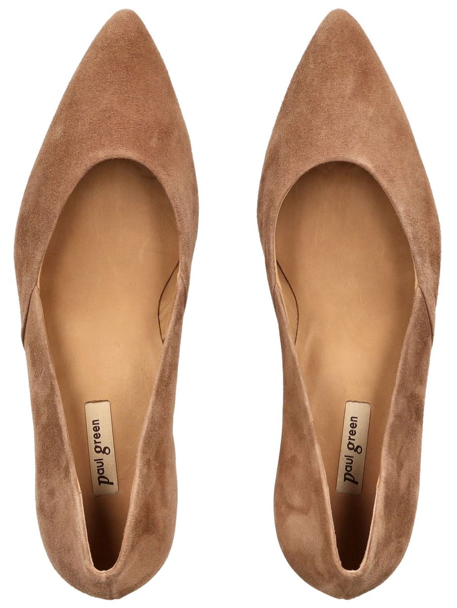 Spitze Velours-Pumps mit Blockabsatz