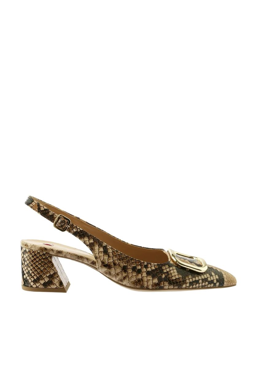 Elegante Slingbacks mit Schlangenprägung