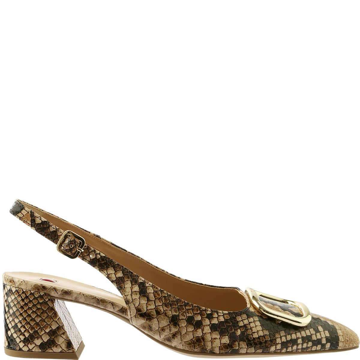 Elegante Slingbacks mit Schlangenprägung