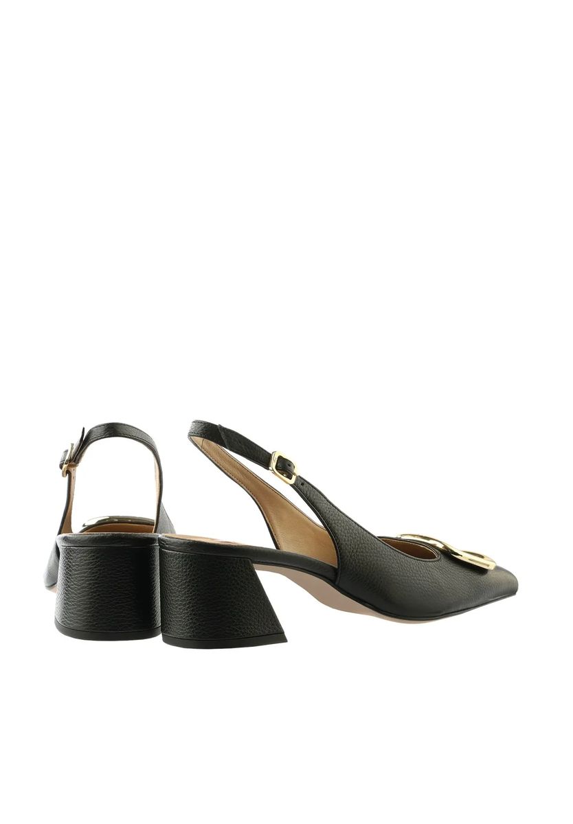 Strukturierte Slingpumps mit spitzer Kappe