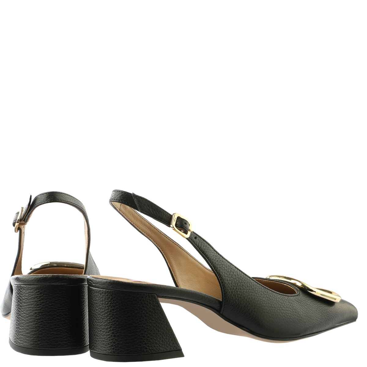 Strukturierte Slingpumps mit spitzer Kappe