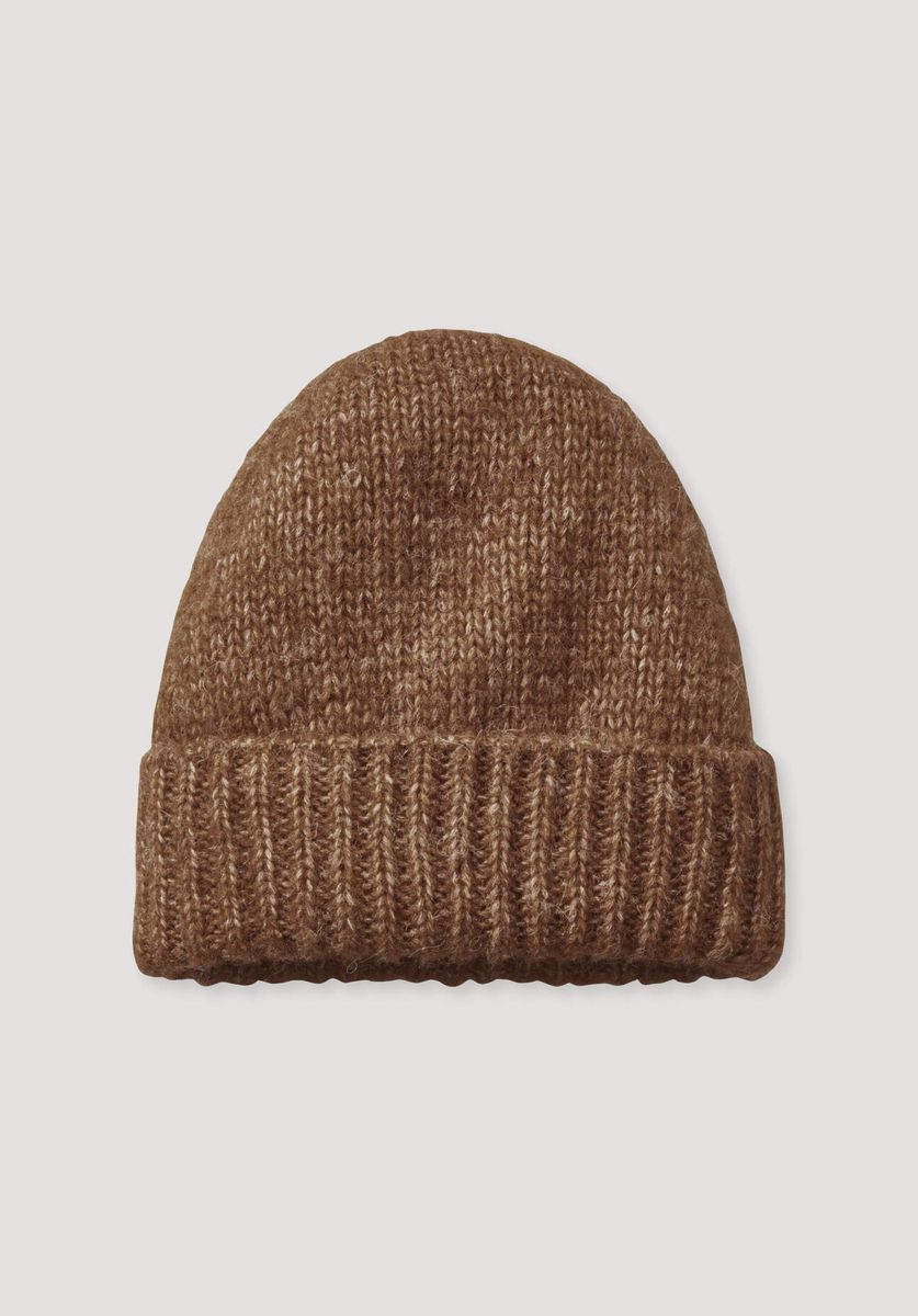 Rippstrickmütze aus Alpaka-Baumwoll-Mix