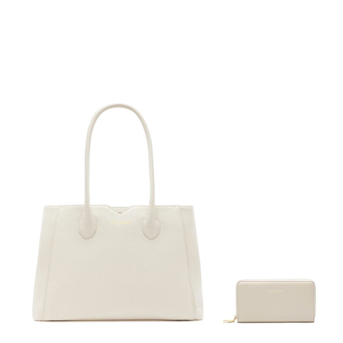 Strukturiertes Shopper-Set aus Kalbsleder