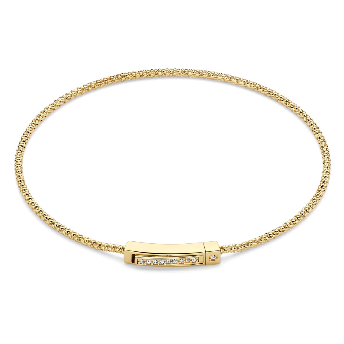 Goldenes Popcorn-Armband mit Zirkonia