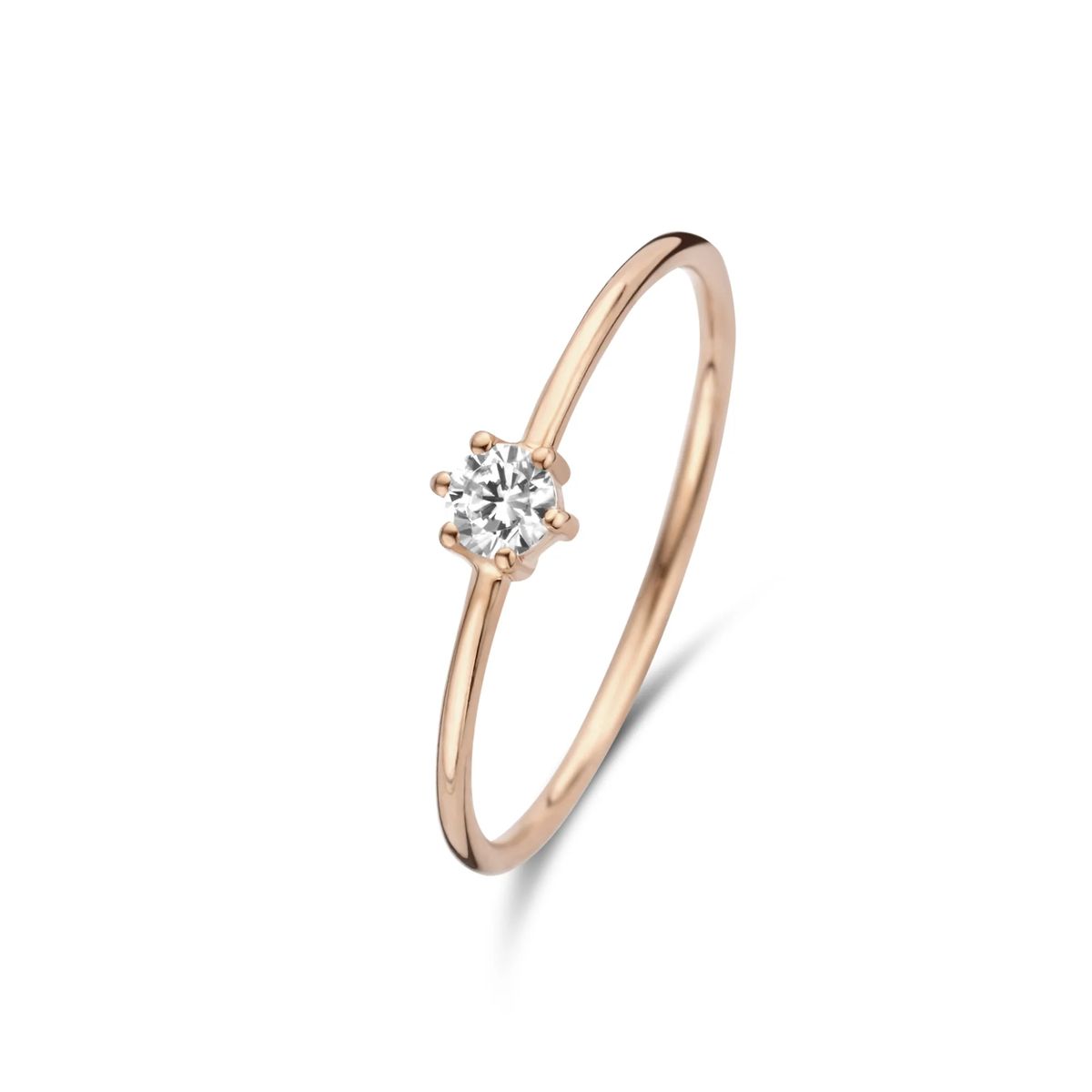 Minimalistischer Solitärring aus Roségold