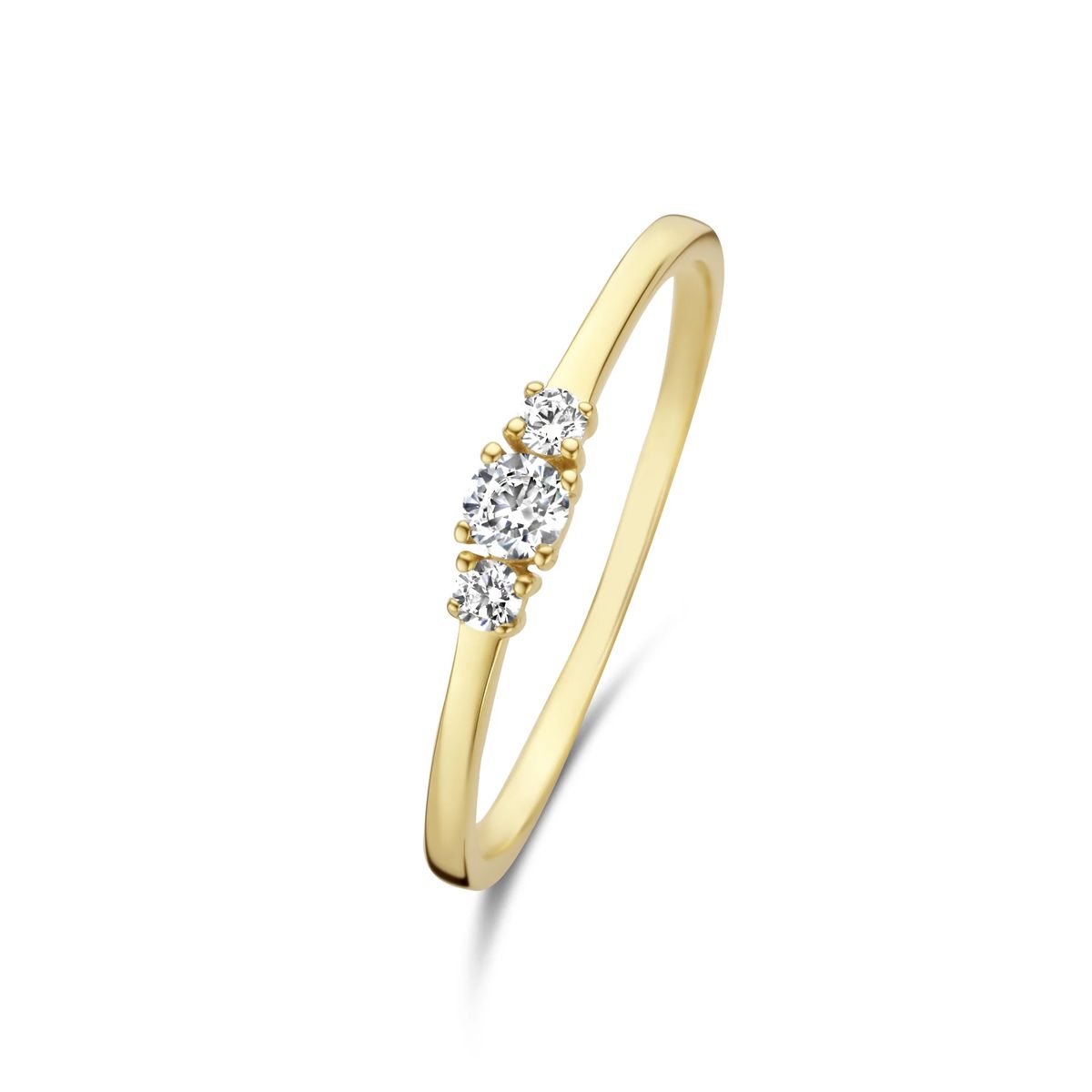Eleganter Dreistein-Ring aus Gold