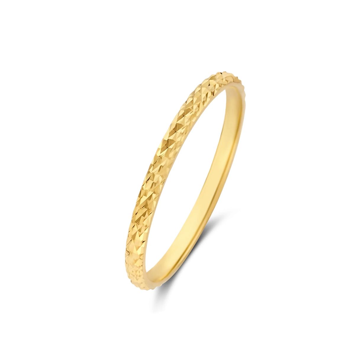 14 Karat Goldring mit Diamantschliff