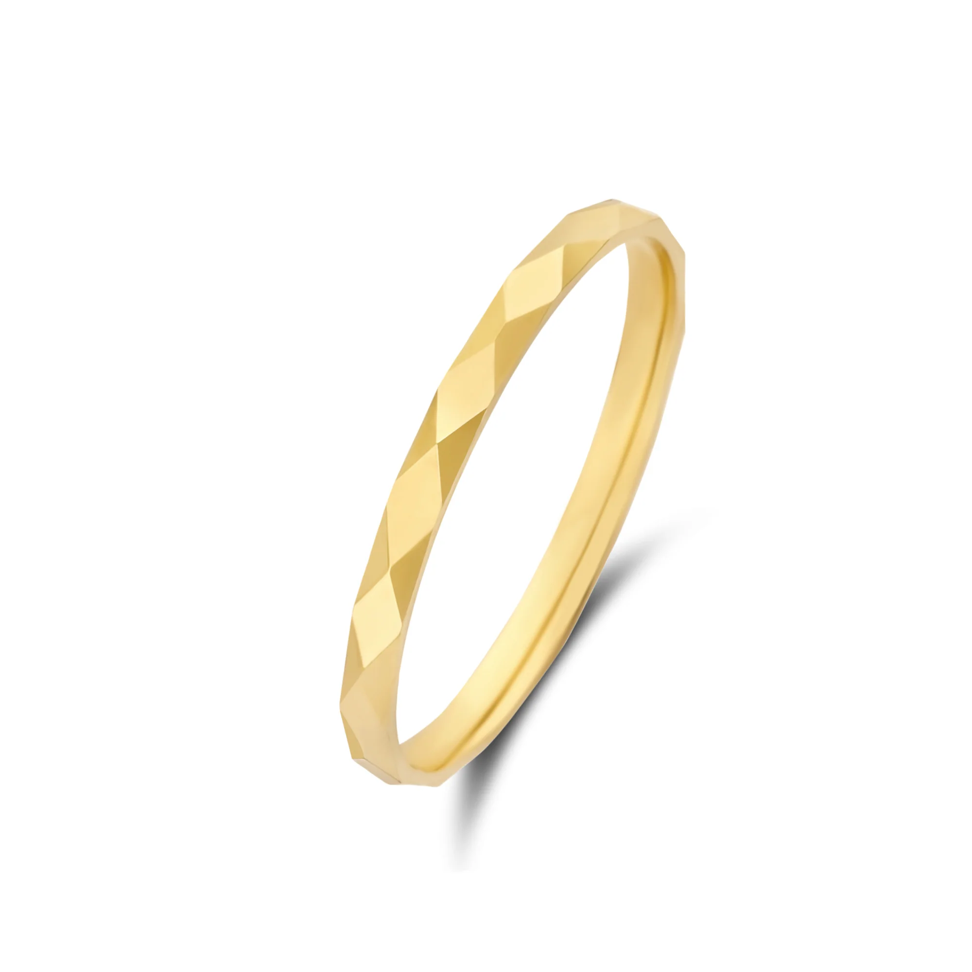Goldring mit Diamantschliff-Facettierung