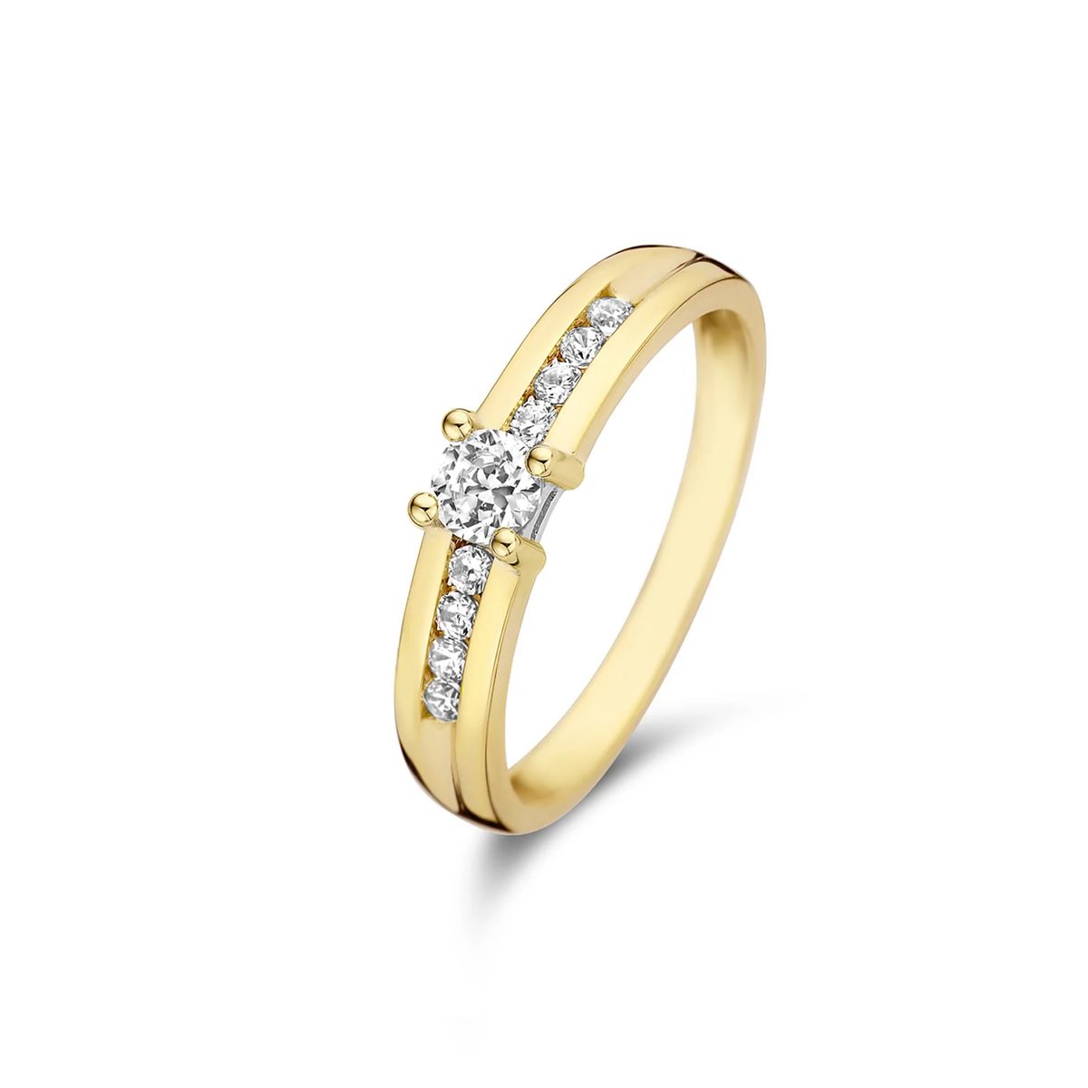 Minimalistischer Goldring mit Zirkonia