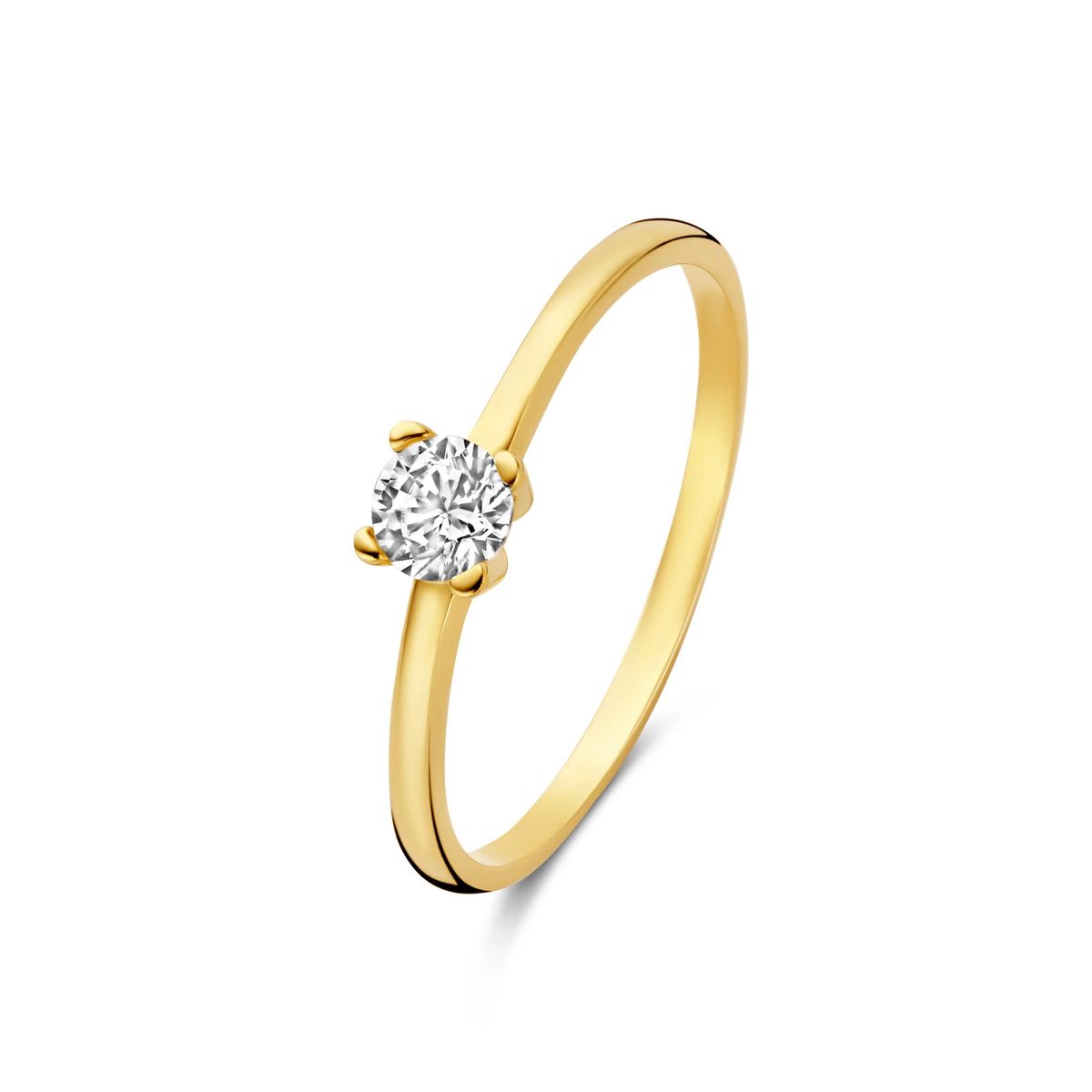 Solitär Goldring mit Zirkonia